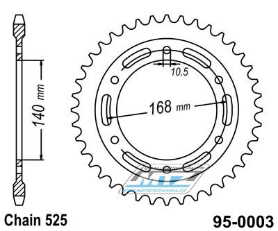 Rozeta ocelov (pevodnk) 0003-42zub MTZ - BMW F650GS / 08-12 + F650GS SE / 12 + F700GS / 13-18 + F800GS / 08-18 + F800GS Adventure / 13-18 + F800GS Triple Black / 12 + F800GS Trophy / 12 + F800R / 09-20