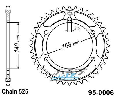 Rozeta ocelov (pevodnk) 0006-41zub MTZ - BMW F650 GS / 08-12 + F800 GS / 08-18 + F800R / 09-18