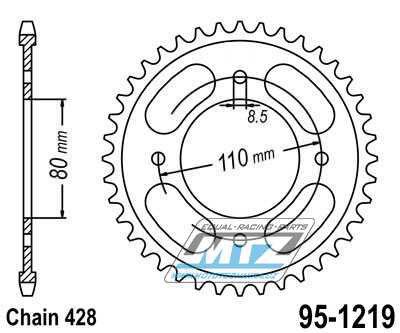 Rozeta ocelov (pevodnk) 1219-42zub MTZ - Honda CBF125 / 09-14 + CBF125M