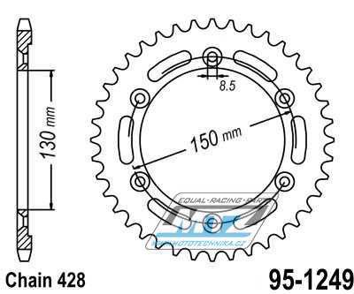 Rozeta ocelov (pevodnk) 1249-51zub MTZ - Honda XLR125R / 98-02