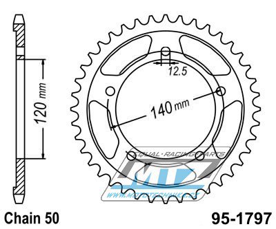 Rozeta ocelov (pevodnk) 1797-41zub MTZ - Suzuki GSX1400 / 01-08