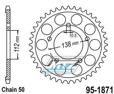 Rozeta ocelov (pevodnk) 1871-48zub MTZ - Yamaha YZFR6 / 99-02 + YZF-R6