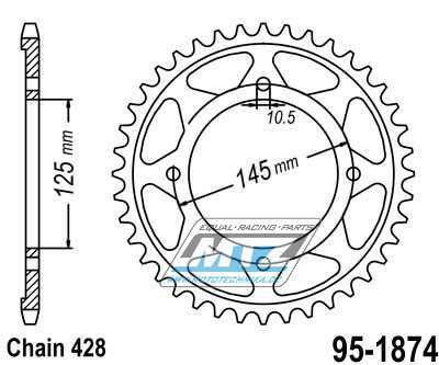 Rozeta ocelov (pevodnk) 1874-56zub MTZ - Yamaha XVS250 Drag Star / 01-04 + XVS125 DragStar / 00-04