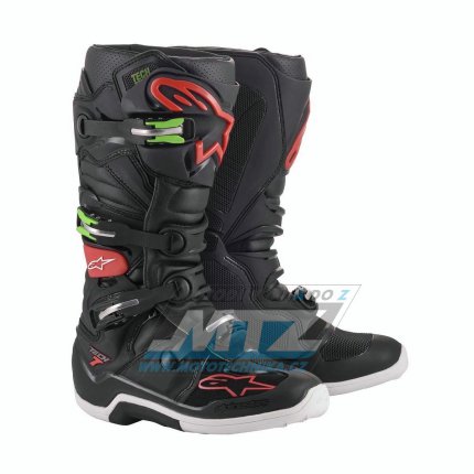 Boty Alpinestars TECH7 offroadov/motocrossov - erno-erveno-zelen