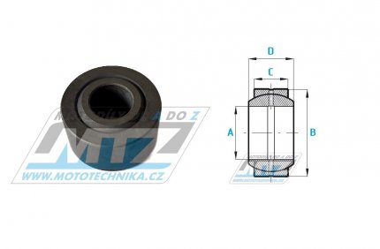 Loisko kloubov GE10ES-K1 - rozmry 10x24 mm