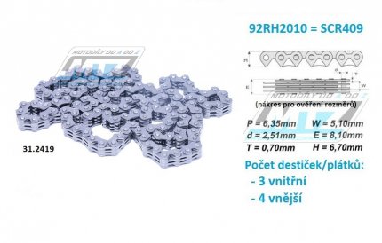 etz rozvodov 92RH2010-120l - Yamaha YZF400+WRF400 / 98-00 + YZF426+WRF426 / 00-02 + Honda TRX700XX / 08-11