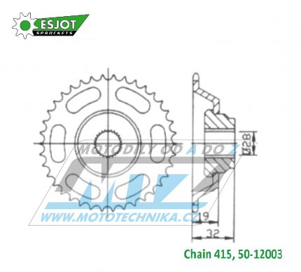 Rozeta ocelov (pevodnk) 12003-42zub ESJOT 50-12003-42 - Aprilia AF1 50 Europa-Futura / 90-91 + AF1 50 Replica 415 / 92-93 + RS50 Extrema 3V 415 / 92-94 + RS50 Extrema 6V / 95-98 + AF1 50 P.108 Replica / 88-91