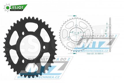 Rozeta ocelov (pevodnk) 0239-41zub ESJOT 50-13001-41 - Honda MTX80+MTX80R / 83-87 + MB80 / 80-83 + MB50 / 79-83 + MBX50F / 84-87 + MT50 / 80-81