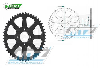 Rozeta ocelov (pevodnk) 0832-50zub ESJOT 50-13003-50 - MBK X-Limit 50 / 03-05 + Yamaha DTR50+DT50R / 88-90 + RD50 / 77-78 + LB50 Chappy France / 83 + DT50 17W Japan / 91 + RD50M Spoke Wheel / 78 + RD50MX Auto France / 74-84 +...