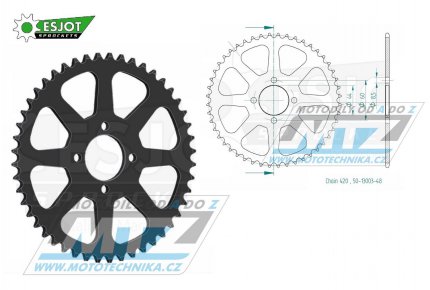 Rozeta ocelov (pevodnk) 0832-48zub ESJOT 50-13003-48 - MBK X-Limit 50 / 03-05 + Yamaha DTR50+DT50R / 88-90 + RD50 / 77-78 + LB50 Chappy France / 83 + DT50 17W Japan / 91 + RD50M Spoke Wheel / 78 + RD50MX Auto France / 74-84 +...