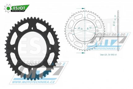 Rozeta ocelov (pevodnk) 13012-49zub ESJOT 50-13012-49 - Honda CR85RB Expert / 05-07 + CRF150R-7,8,9,A,B,C,D,E,F,G,H,J / 07-18