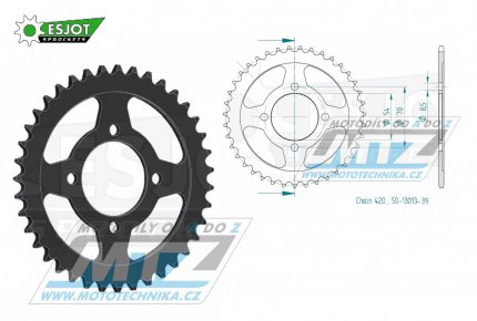 Rozeta ocelov (pevodnk) 13013-39zub ESJOT 50-13013-39 - Honda C90 Cub / 84-02