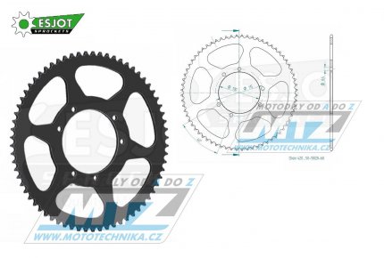 Rozeta ocelov (pevodnk) 13028-68zub ESJOT 50-13028-68 - Peugeot XP6 / 10-12 + Piaggio Zulu / 80-00