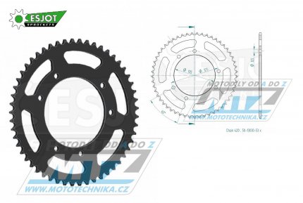 Rozeta ocelov (pevodnk) 1131-53zub ESJOT 50-13030-53 - Malaguti 50 XSM+50 XTM + Rieju 50 RS3 Pro+50 MRX+50 MRT + MBK 50 X-Limit + Yamaha DT50R + Gas Gas 50 Rookie + Peugeot 50 XP6+XPS50 T + Aprilia 50 RX + Derbi 50 SendaR + Gilera 50 RCR