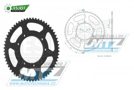 Rozeta ocelov (pevodnk) 1131-60zub ESJOT 50-13030-60 - Malaguti 50 XSM+50 XTM + Rieju 50 RS3 Pro+50 MRX+50 MRT + MBK 50 X-Limit + Yamaha DT50R + Gas Gas 50 Rookie + Peugeot 50 XP6+XPS50 T + Aprilia 50 RX + Derbi 50 SendaR + Gilera 50 RCR