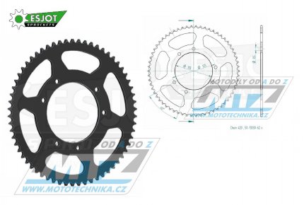 Rozeta ocelov (pevodnk) 1131-62zub ESJOT 50-13030-62 - Malaguti 50 XSM+50 XTM + Rieju 50 RS3 Pro+50 MRX+50 MRT + MBK 50 X-Limit + Yamaha DT50R + Gas Gas 50 Rookie + Peugeot 50 XP6+XPS50 T + Aprilia 50 RX + Derbi 50 SendaR + Gilera 50 RCR