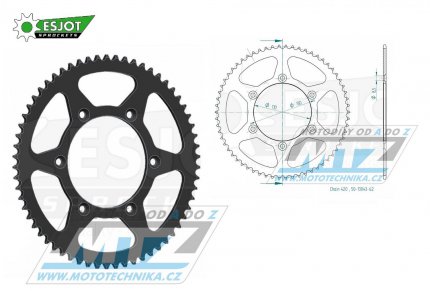 Rozeta ocelov (pevodnk) 13043-62zub ESJOT 50-13043-62