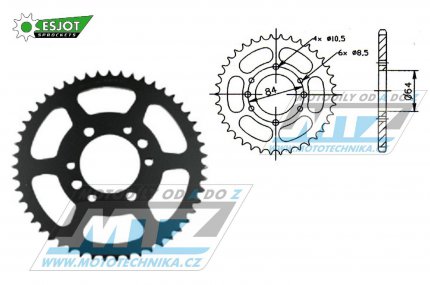 Rozeta ocelov (pevodnk) 1796-49zub ESJOT 50-15019-49 - Suzuki RV125 Van Van / 03-16