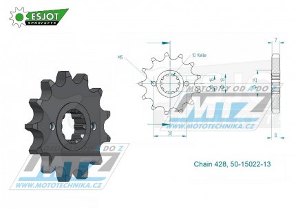 Koleko etzov (pastorek) 15022-13zub ESJOT 50-15022-13 - Herkules ZX50 + Sachs