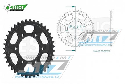 Rozeta ocelov (pevodnk) 0468-39zub ESJOT 50-15022-39 - Kawasaki BN125 Eliminator + AR125+AX125 Athlete + Modenas 125 Kristar+135 GT+135 X-Cite