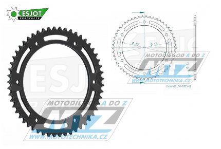 Rozeta ocelov (pevodnk) 0839-53zub ESJOT 50-15023-53 - Yamaha DT125RE + DT125R Everts + DT125X + DT200R + DTR125 + WR125R + WR125X