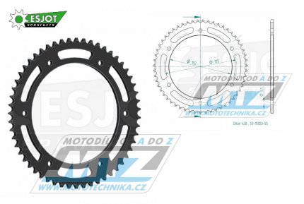 Rozeta ocelov (pevodnk) 0839-55zub ESJOT 50-15023-55 - Yamaha DT125RE + DT125R Everts + DT125X + DT200R + DTR125 + WR125R + WR125X