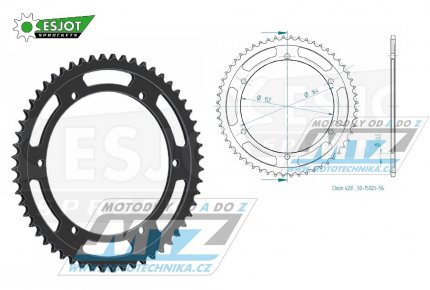 Rozeta ocelov (pevodnk) 1839-56zub ESJOT 50-15025-56 - Yamaha SR500 / 91-00 + SR400 / 14-17 + SR400 (Japan) / 88-13