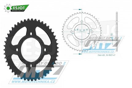 Rozeta ocelov (pevodnk) 1806-47zub ESJOT 50-15027-47 - Suzuki VL125 Intruder / 00-07 + RG125 / 92-96 + RG125 FU Wolf / 92-94 + RG125 FU Race Replica / 92-96