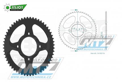 Rozeta ocelov (pevodnk) 1806-56zub ESJOT 50-15027-56 - Suzuki VL125 Intruder / 00-07 + RG125 / 92-96 + RG125 FU Wolf / 92-94 + RG125 FU Race Replica / 92-96