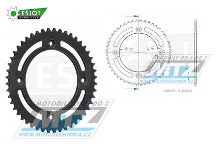 Rozeta ocelov (pevodnk) 15030-48zub ESJOT 50-15030-48 - Yamaha YZ80N / 85