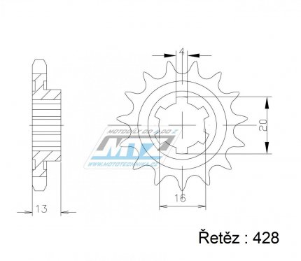 Koleko etzov (pastorek) 50-15031-17zub ProX 07.FS61090-17 - TM MX80+MX85 / 90-24 + MX80 Junior