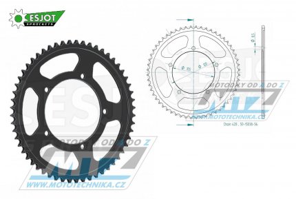 Rozeta ocelov (pevodnk) 15038-56zub ESJOT 50-15038-56 - Hercules ZX50 / 96 + ZX125+ZZ125 / 97-99 + ZX125+ZZ125 / 90-00 + Sachs ZX50 / 96-98 + ZX125 / 97-99 + ZZ125 / 98-99