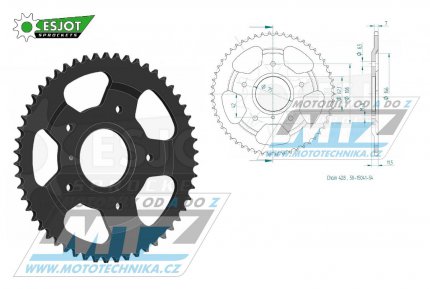 Rozeta ocelov (pevodnk) 15041-54zub ESJOT 50-15041-54