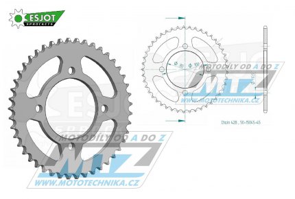 Rozeta ocelov (pevodnk) 1794-45zub ESJOT 50-15045-45 - Suzuki GZ125 Marauder / 98-11