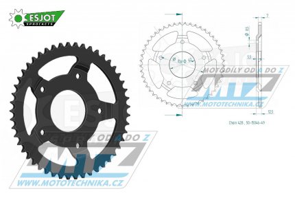 Rozeta ocelov (pevodnk) 15046-49zub ESJOT 50-15046-49 - MZ RT125 / 00-06