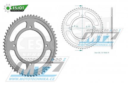 Rozeta ocelov (pevodnk) 1874-59zub ESJOT 50-15048-59 - Yamaha XVS250 Drag Star / 01-04 + XVS125 DragStar / 00-04