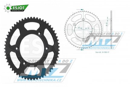 Rozeta ocelov (pevodnk) 0797-57zub ESJOT 50-15053-57 - Kawasaki KLX125+KLX125L / 03-06 + Suzuki DRZ125+DRZ125L / 03-20