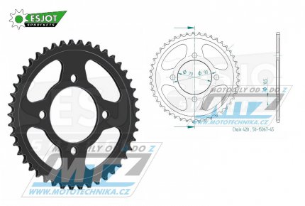 Rozeta ocelov (pevodnk) 15067-45zub ESJOT 50-15067-45 - Honda CT110 / 99-00