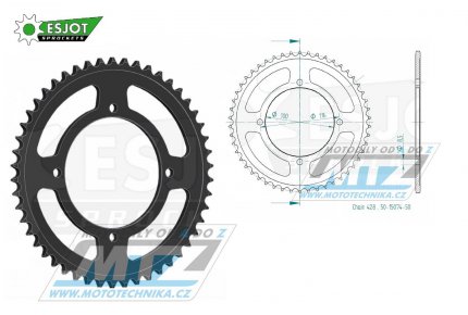 Rozeta ocelov (pevodnk) 15074-50zub ESJOT 50-15074-50 - Kawasaki KLX140 A8F,A9F,AAF,ABF,ACF,ADF,AEF,AFF,AGF,AHF,AJF / 08-19