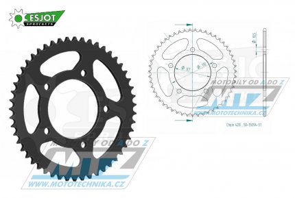 Rozeta ocelov (pevodnk) 15094-51zub ESJOT 50-15094-51 - Kreidler Supermoto DD125 WK1SM / 12 + Dice SM125 / 16-18