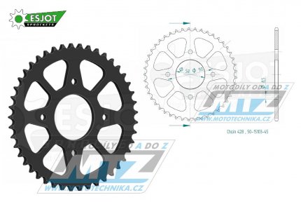 Rozeta ocelov (pevodnk) 0803-45zub ESJOT 50-15103-45 - Suzuki GSXR125 / 17-23 + GSXS125 / 18-23