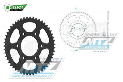 Rozeta ocelov (pevodnk) 15112-51zub ESJOT 50-15112-51 - Hyosung GV125S Aquila / 18-23