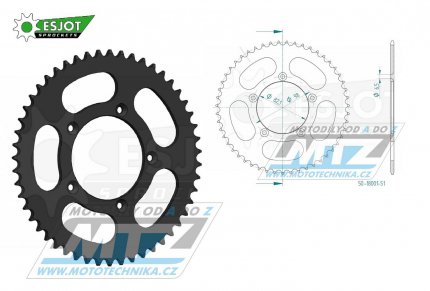 Rozeta ocelov (pevodnk) 18001-51zub ESJOT 50-18001-51 - SIMSON Schwalbe 50 / 70-23