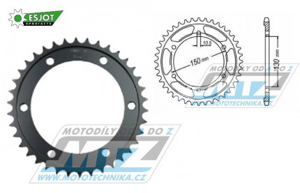 Rozeta ocelov (pevodnk) 0866-39zub ESJOT 50-27002-39 - Yamaha GTS1000A + FZR750 + FZR1000 Genesis + FZR1000R + YZF750SP + YZF750R + YZF 1000R Thunder Ace + XJR1200