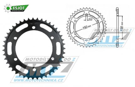 Rozeta ocelov (pevodnk) 0866-45zub ESJOT 50-27002-45 - Yamaha GTS1000A + FZR750 + FZR1000 Genesis + FZR1000R + YZF750SP + YZF750R + YZF 1000R Thunder Ace + XJR1200