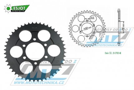 Rozeta ocelov (pevodnk) 0827-48zub ESJOT 50-27005-48 - Suzuki GSXR1100W / 93-98 + RF900R / 94-00 + GSXR1100W 95-98 + GSXR1100K+GSXR1100 / 89-92 + GSX1100F / 88-96