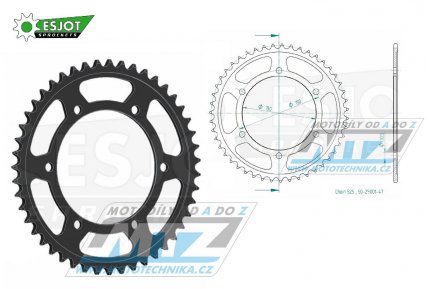 Rozeta ocelov (pevodnk) 0300-47zub ESJOT 50-29001-47 - Yamaha TRX850 / 96-00 + TDM900 / 02-13 + TDM900A ABS / 05-13 + FZ8N / 10-15 + FZ8S / 10-15 + Honda XL600V / 87-00 + XL700V / 08-13 + Honda XL650V Transalp / 01-07 + Honda XRV650 Africa Twin /