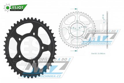 Rozeta ocelov (pevodnk) 0807-44zub ESJOT 50-29008-44 - Suzuki GSF400 Bandit + GSF650 Bandit + GSX650F + GSX-R400 R + SV650 + RF400