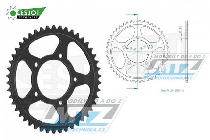 Rozeta ocelov (pevodnk) 0807-46zub ESJOT 50-29008-46 - Suzuki GSF400 Bandit + GSF650 Bandit + GSX650F + GSX-R400 R + SV650 + RF400