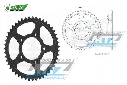 Rozeta ocelov (pevodnk) 0807-47zub ESJOT 50-29008-47 - Suzuki GSF400 Bandit + GSF650 Bandit + GSX650F + GSX-R400 R + SV650 + RF400